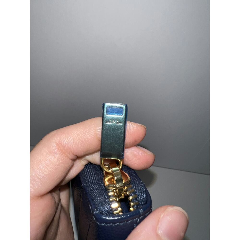 Saint Laurent Monogram Quilted Leather Zip Wallet in Navy - Picture 3 of 6